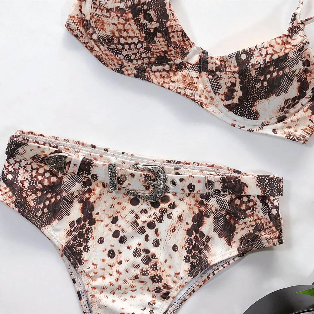 Женский купальник LIVA бикини с высокой талией Быстросохнущий вертикальными