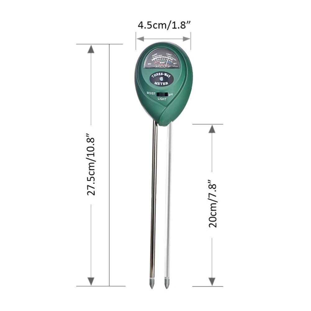 

Soil PH Tester 3-In-1 PH Light Moisture Acidity Tester Soil Tester Moisture Meter Plant Soil Tester Kit For Flowers Tools