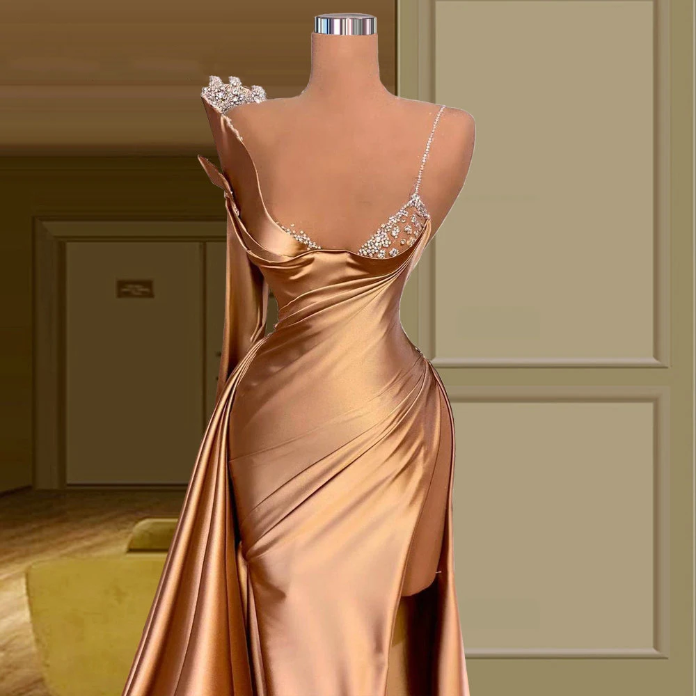 

YILIBER Evening dresses 2021 vintage vlack pearls long sleeves evening gowns beading prom dresses for women short dresses