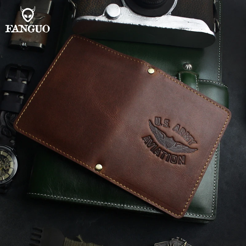 Чехол-Кошелек для удостоверения личности из натуральной кожи с авиационным