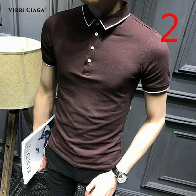 

Men's short-sleeved t-shirt Korean trend lapel half-sleeved T-shirt 2020 new