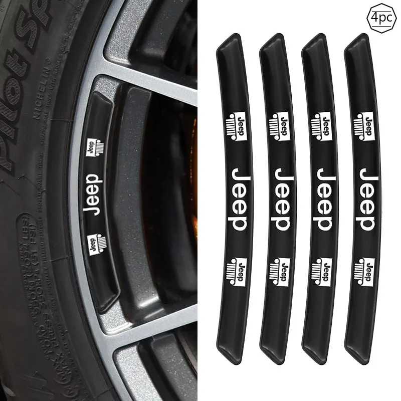 

4pcs Car Carbon Fiber Wheel Hub Sticker Automotive Goods for Jeeps Renegade Compass Grand Cherokee Wrangler JK Command Patriot