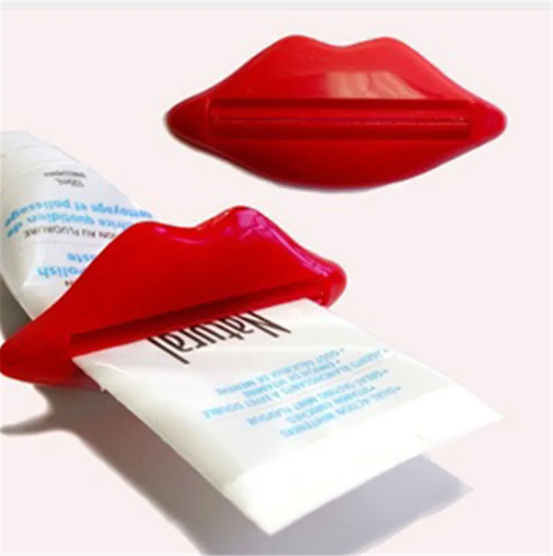 Горячие весело губы Пластик зуб дозатор пасты держатель прокатки устройство для