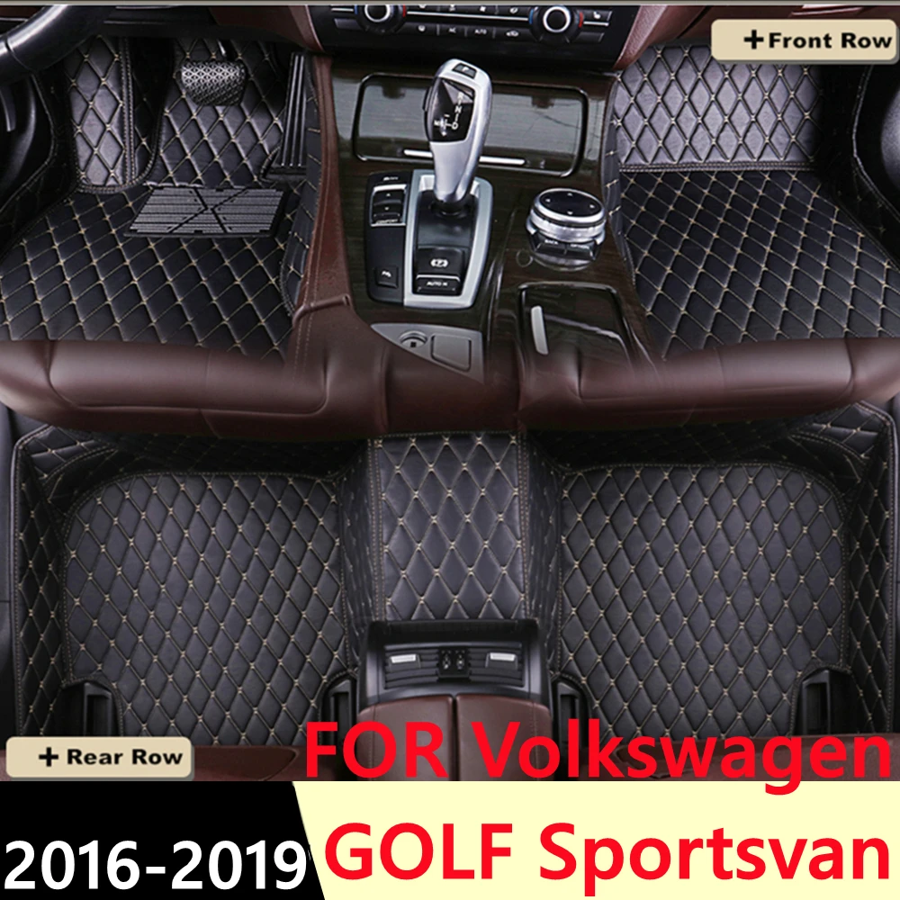 

SJ ALL Weather Custom Fit Car Floor Mats Front & Rear FloorLiner Auto Parts Carpet Mat For Volkswagen VW GOLF Sportsvan 2016-19