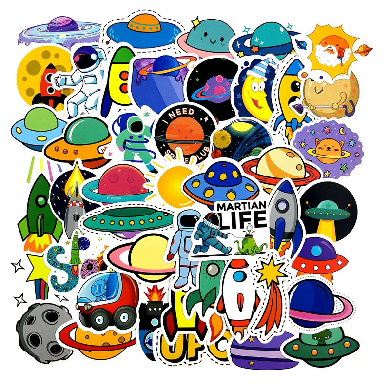 10/50 шт./упак. Alien космический корабль мультфильм НЛО астронавт водостойкая