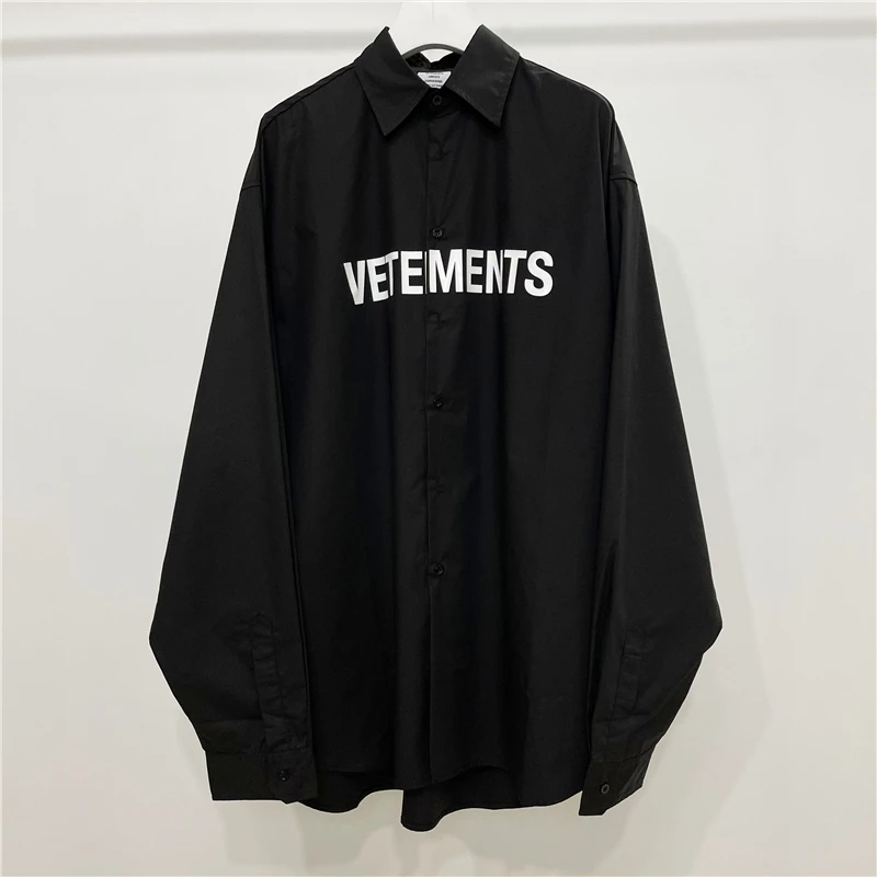 

Oversized VETEMENTS Shirts Men Women 1:1 Best Quality Black White Vetements Shirts VTM Blouse
