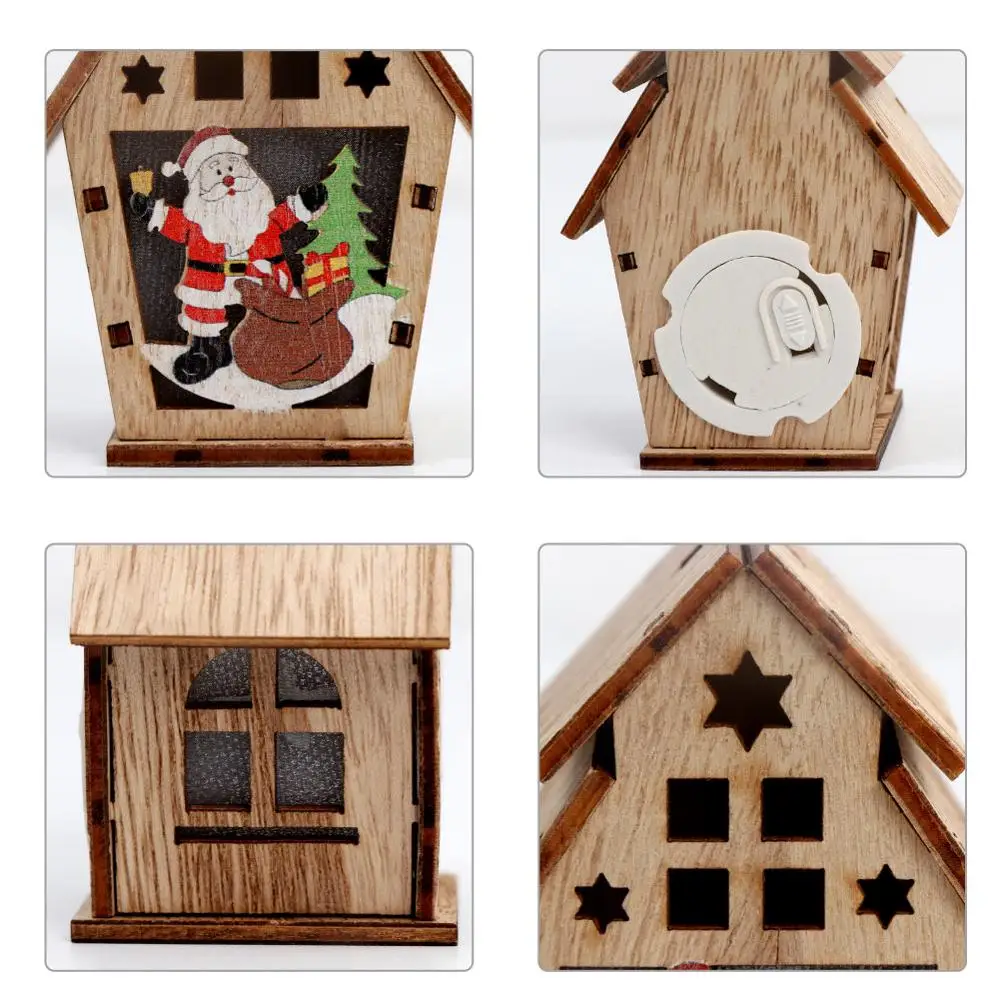 OurWarm 1 шт. фестиваль светодиодный светильник деревянный дом Рождественская елка