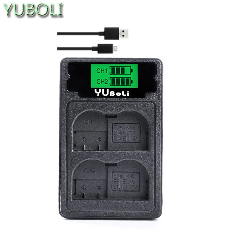 charger only EN-EL15 EN EL15 ENEL15 Rachargeable Li-ion Battery For Nikon D600 D610 D600E D800 D800E D810 D7000 D7100 D750 V1 MH-25 - Цвет: charger only
