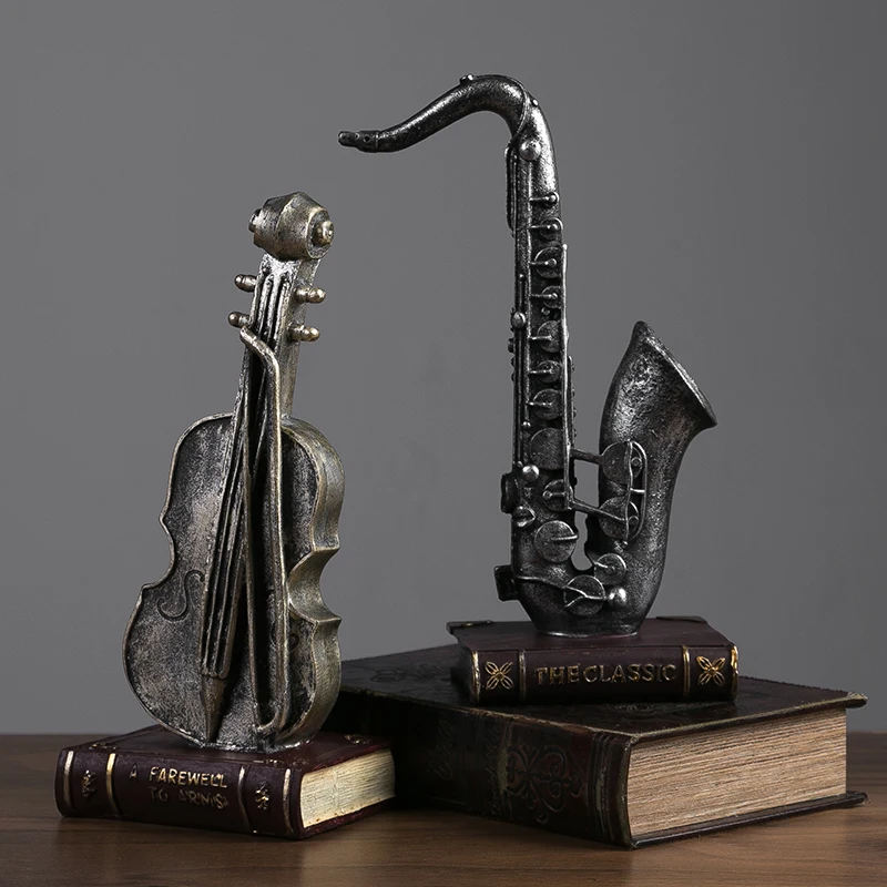 

Retro Classic Musical Instruments Decoration Living Room Home Decoration Window Decoration Resin Crafts