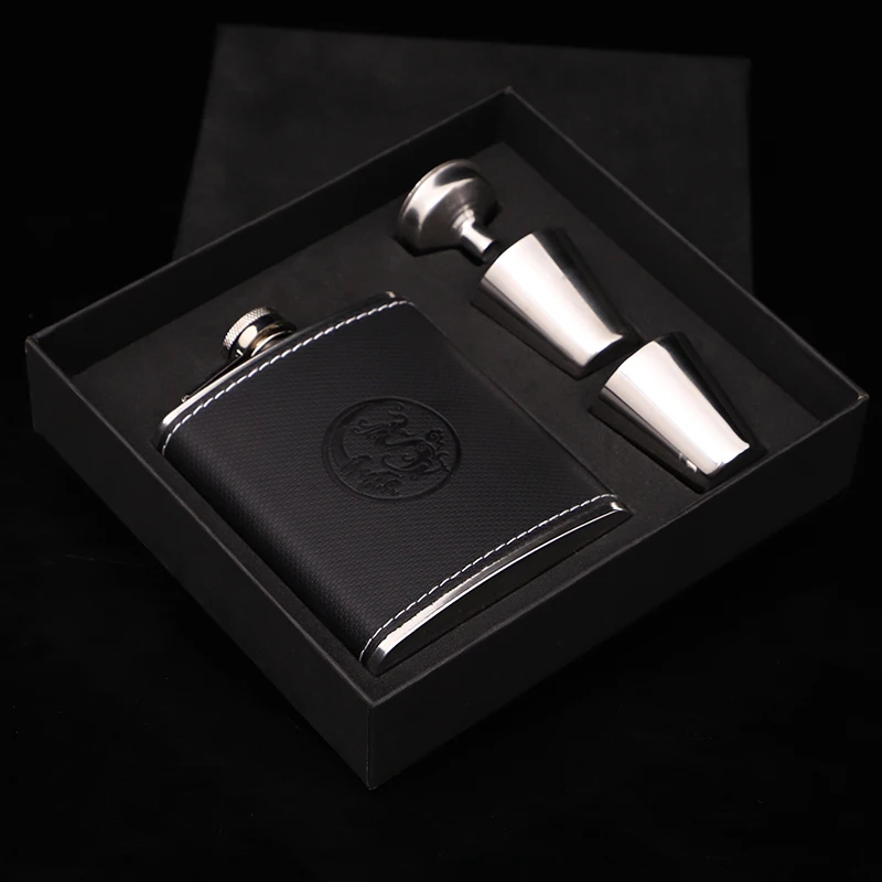 Фляга для вина мини ликера из нержавеющей стали с кожаной поверхностью | Дом и сад