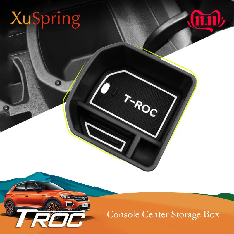 Для VW T-Roc Troc- Автомобильная консоль подлокотник коробка для хранения Контейнер Ремонт Аксессуары Украшение интерьера Стиль