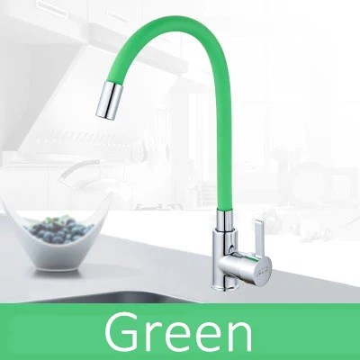 Green Vidric хромированный латунный Черный кран для кухонной раковины гибкий резиновый смеситель горячей и холодной воды кран вращения кухонный кран Torneira Cozinha - Color: Green