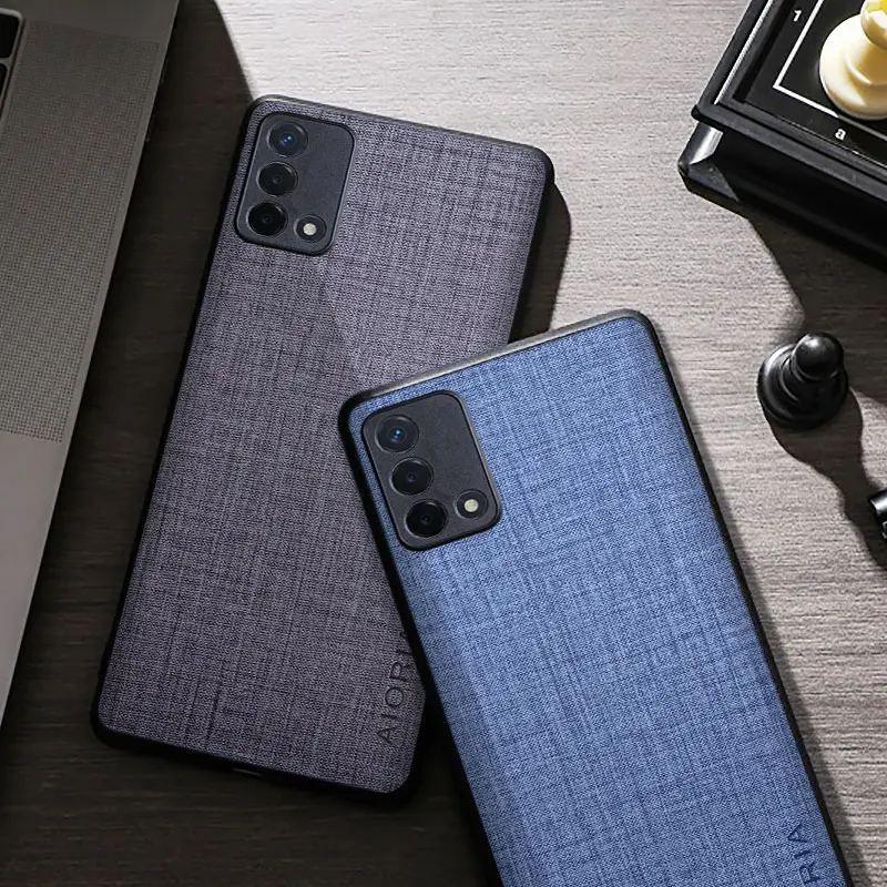 

Чехол для OPPO A74 4G премиум-класса с тканевой текстурой, простой стиль, ТПУ/ПК, противоударный защитный чехол с четырьмя углами и защитой от цар...