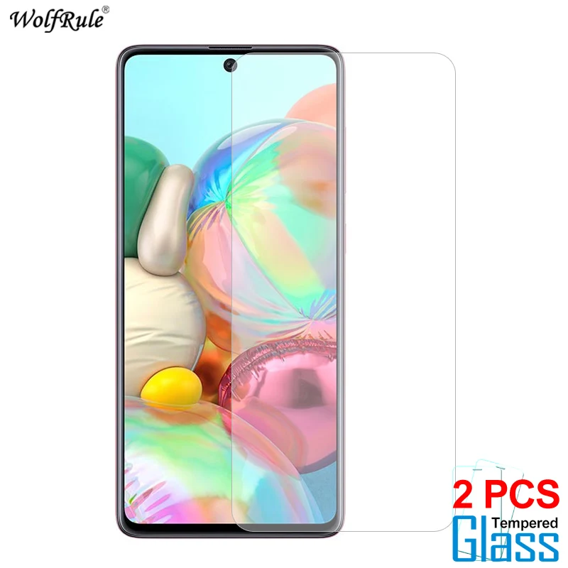 Protector de pantalla de vidrio templado para Samsung Galaxy A71, pel&iacute;cula protectora de vidrio A715 de 6,7 pulgadas, 2 uds.-0