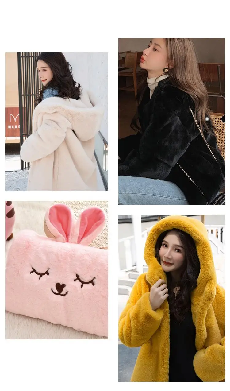 

Soft Faux Rabbit Hair Fur Fabric Polyester Plush Cloth 10MM Pile for Coat,Pillow,Blanket,DIY Black White Pink Red by the meter