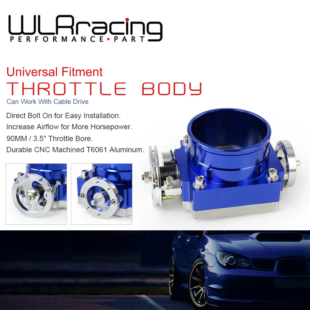 WLR RACING- 90 мм дроссельной заслонки производительность впускной коллектор Заготовка алюминий высокий поток WLR6990