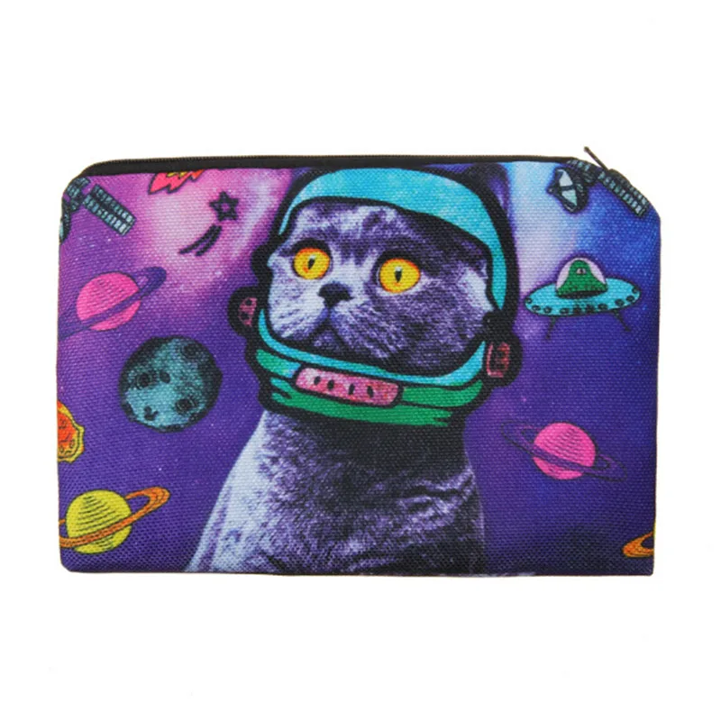 Косметичка с 3D принтом кота Разноцветные Милые мешочки для косметики