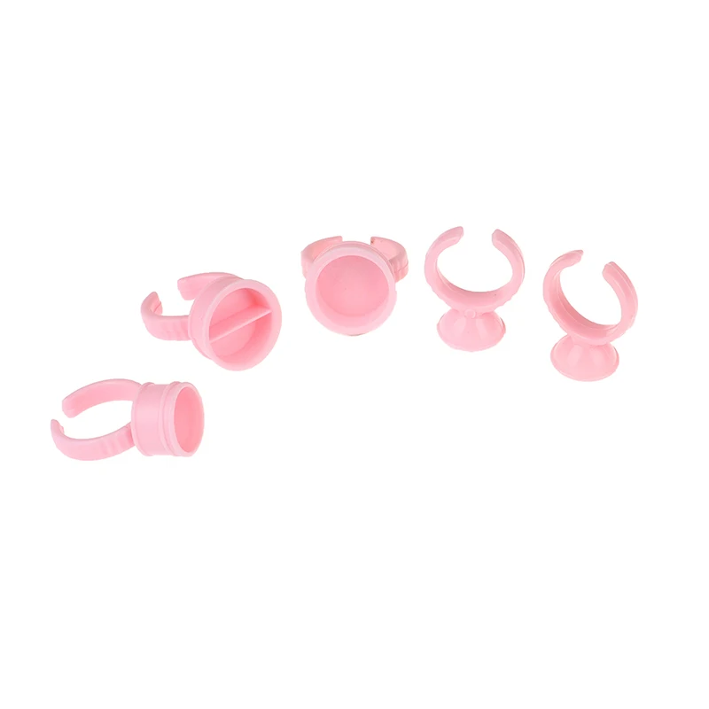 

100Pcs Adhesive Stand Eyelash Extension Glue Holder Graft Quick Blossom Cup Ring