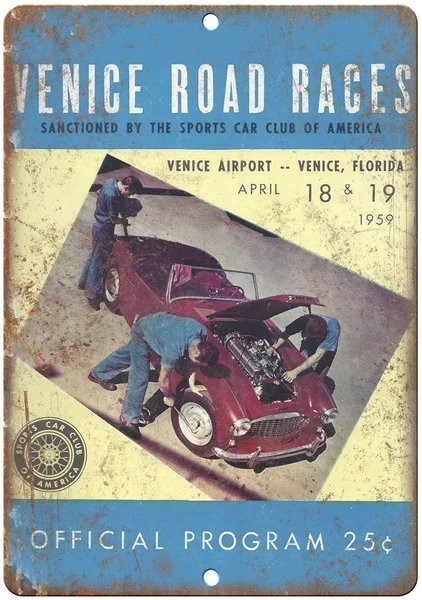 

Venice Ro Races Retro tin sign nostalgic ornament metal poster garage art deco bar cafe shop
