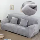 Чехол для дивана 40 дюймов, бархатные тканевые толстые Чехлы, сохраняющие тепло, чехлы для дивана, защита мебели, полиэстер, пыленепроницаемый, однотонный, серый