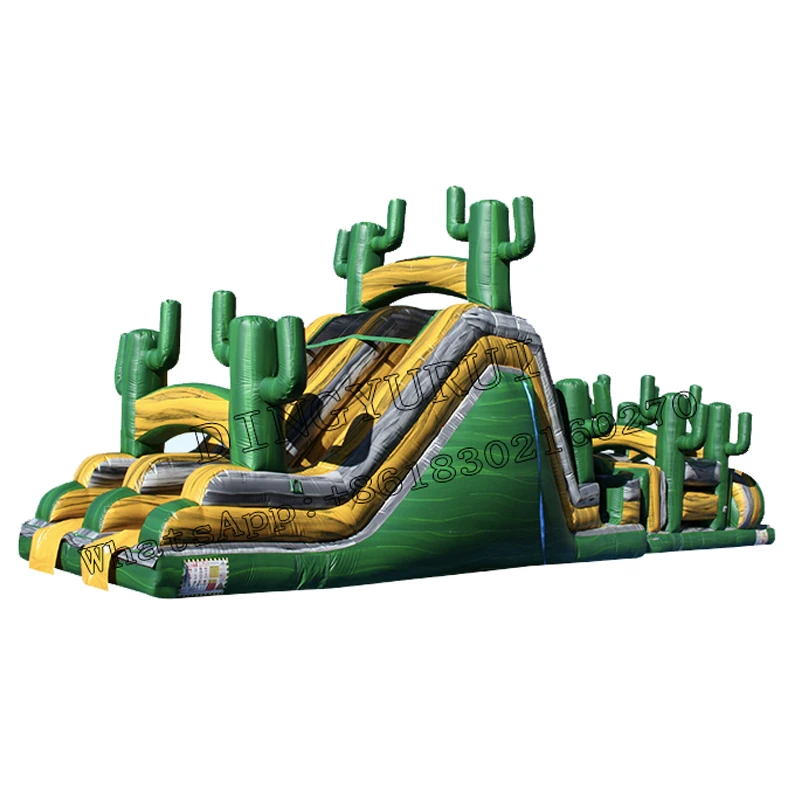 

PVC High Quality Inflatable Bounce Combo Cactus Theme Inflatable Obstacle Course Sports Game Inflatable Slide For Children