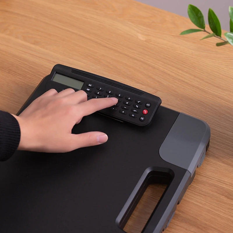 

A4 Folder with Calculator A4 File Box Business Folder Storage Box Manager Conference Calculator School Office Stationery