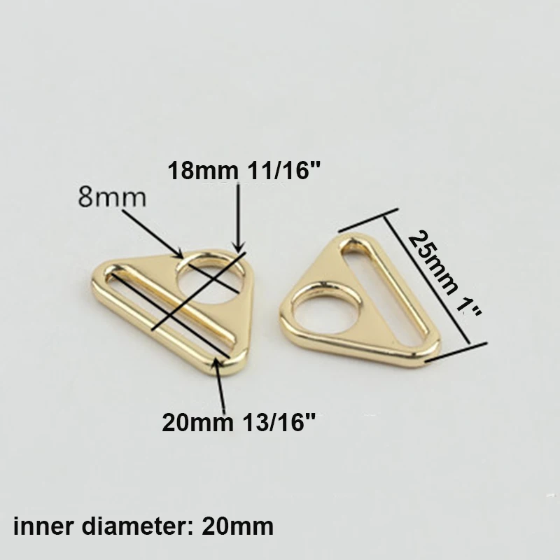 5pcs Metal Triangle Shape Ring Buckle Adjustable for Webbing Leather Craft Bag Strap Belt Garment Luggage DIY Accessory | Дом и сад