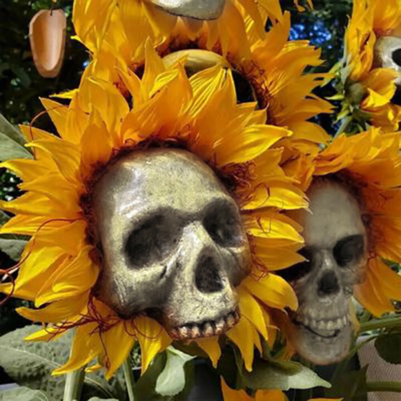 

Newest!Halloween Figure Gift Skull Head Simulation Bone Sunflower Horror Garden Decor Decompression Antistress Toys Wholesales!
