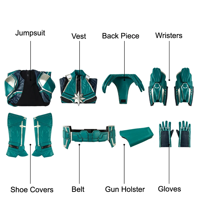 

Movie Captain Vers Cosplay Costume Yon-Rogg Battle Jumpsuit Role-playing Halloween Party Outfit Full Set