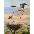 Полноцветное натуральное Птичье гнездо крестик кран любовный набор с 5D алмазной вышивкой для украшения дома Алмазная мозаика WG1942