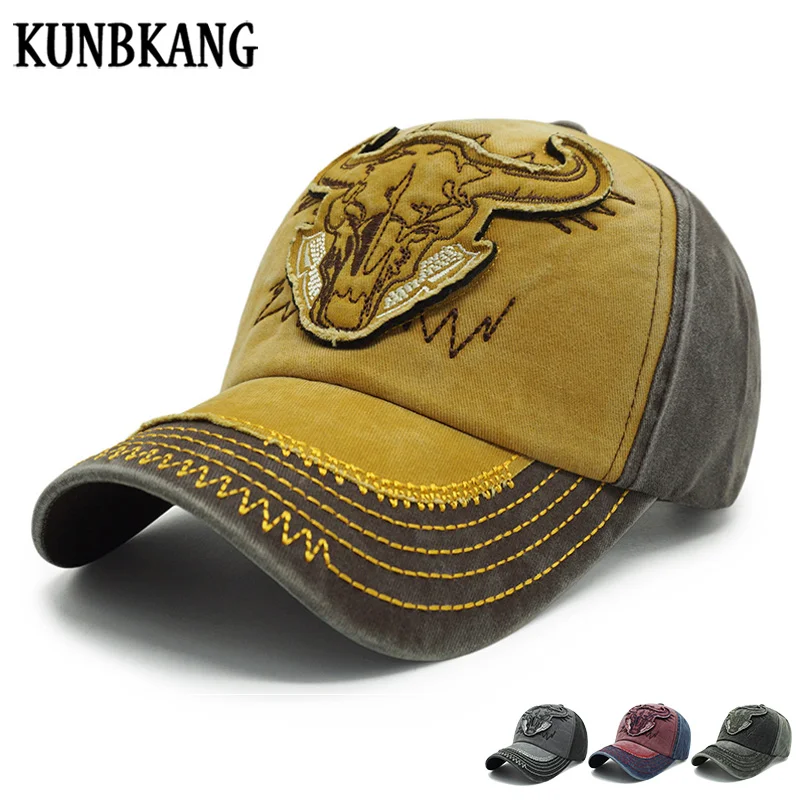 KUNBKANG, мужская Кепка с эффектом потертости, s, Повседневная Бейсболка, Мужская бейсболка, кепки для женщин, Gorras Dad, Кепка с вышивкой, Кепка из хлопка в стиле хип-хоп
