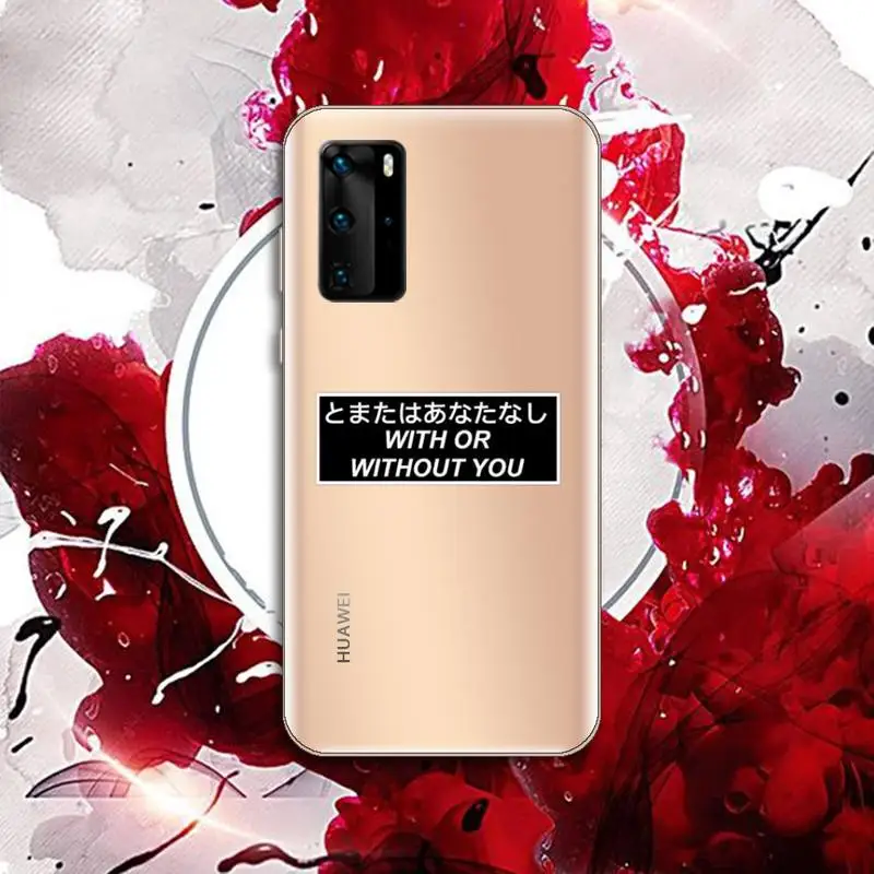 

Japanese Anime Aesthetic text letter Phone Case Transparent for Huawei P honor 8 10i 20 30 40 smart 2019