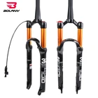 Велосипедная вилка BOLANY для горного велосипеда 26 27,5 29 ER, подвеска для горного велосипеда, воздушная амортизационная линия, замок для путешествий 100 мм