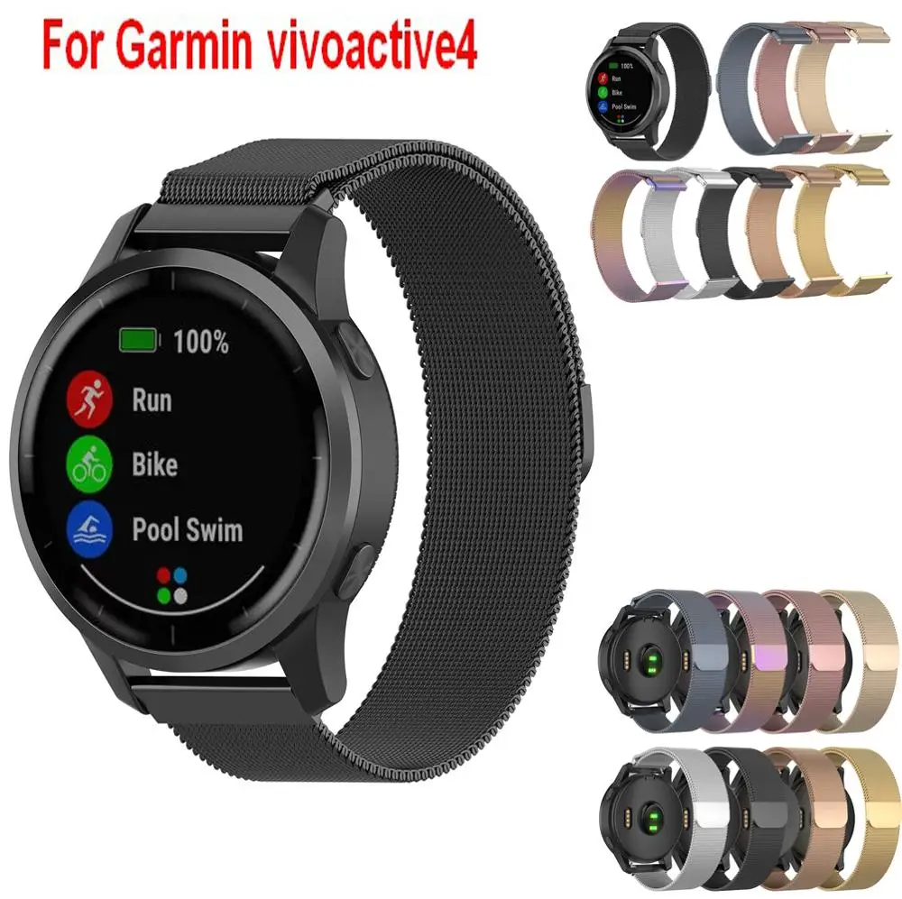 COMLYO, 22 мм, Смарт-часы, браслеты на запястье для Garmin vivoactive, 4 ремешка, Миланский ремешок для часов, браслет на запястье Garmin Vivoactive4