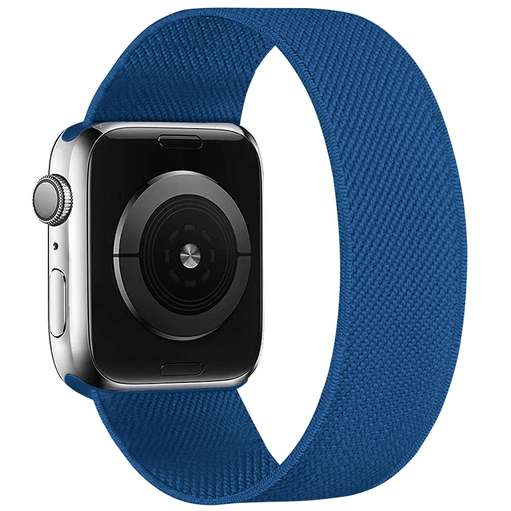 

Ремешок нейлоновый Соло для Apple watch band 44 мм 40 мм 45 мм 41 мм 38 42 мм, эластичный браслет для наручных часов iWatch series 345 se 6 7