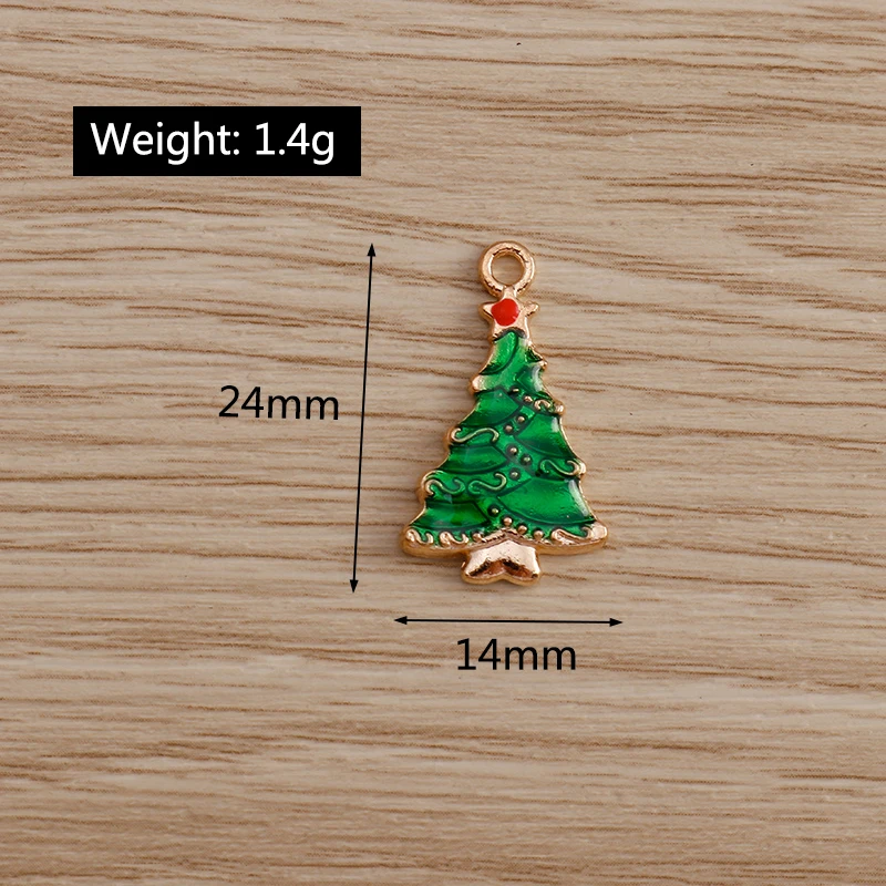 

10pcs 14*24mm Pine Tree Charms for Necklaces Pendants Bracelets Enamel Charms Handmade DIY Jewelry Making Christmas Decoration
