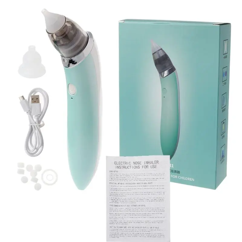 

Infant nasal care suction device, electric safe and hygienic nasal cleaner, with 2 sizes of nasal tip and oral snot suction cup,