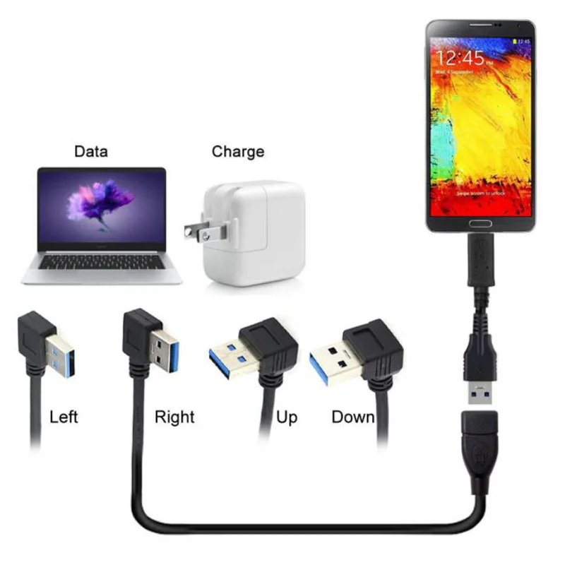Поставка Черного 0 15 м прямого коленчатого кабеля USB 3 для жестких дисков кабель