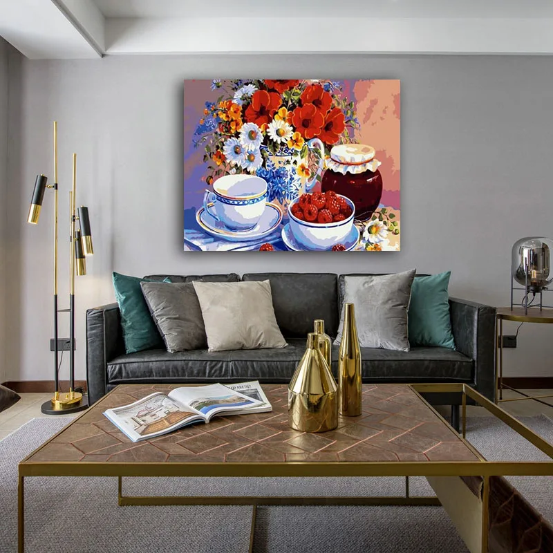 Diy разрисовка по цифровым фотографиям масляная краска красочная цветочная