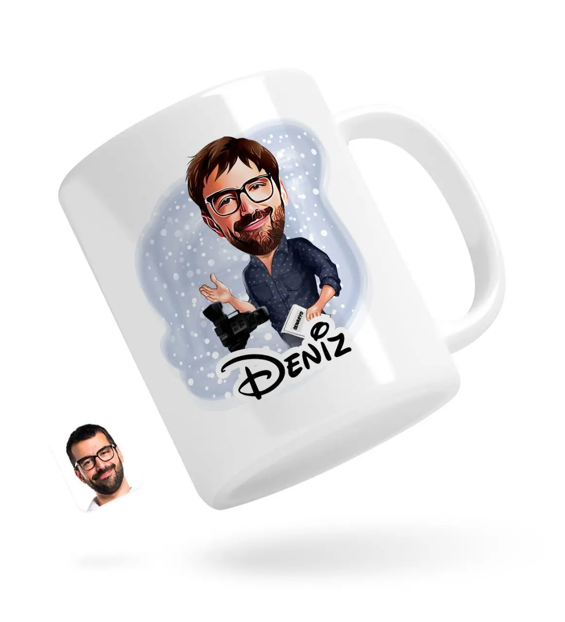 

Персонализированные Для мужчин директор карикатура белая кружка Bardak-1