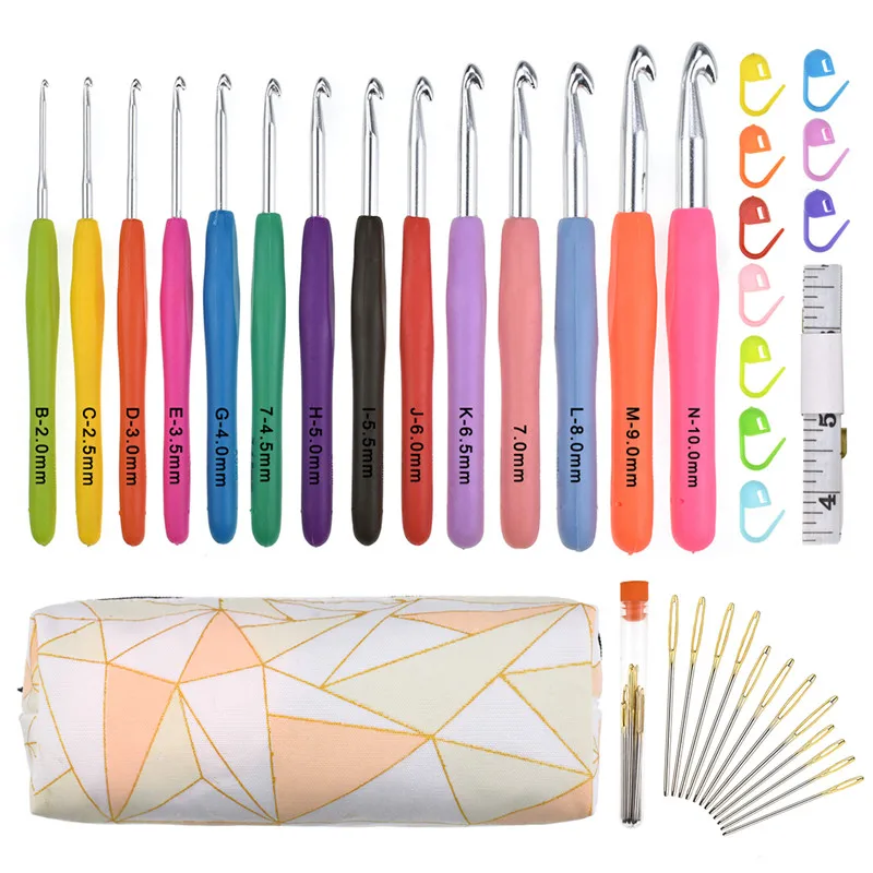 DIY вязальные крючки комплект эргономичная рукоятка с мягкой накладкой Вязание