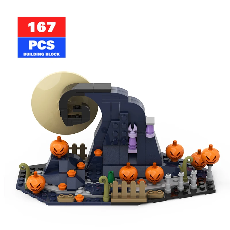 

Конструктор MOC Рождественский Fright для сборки головы тыквы в стиле Хэллоуина