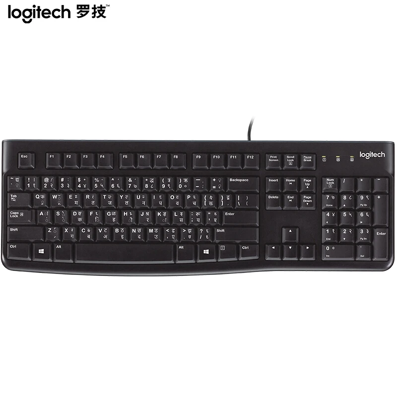 

Logitech Original K120 Ultra-thin Quiet Wired Keyboard 104 Keys Splash USB Keyboards Desktop PC Computer Notebook for Windows