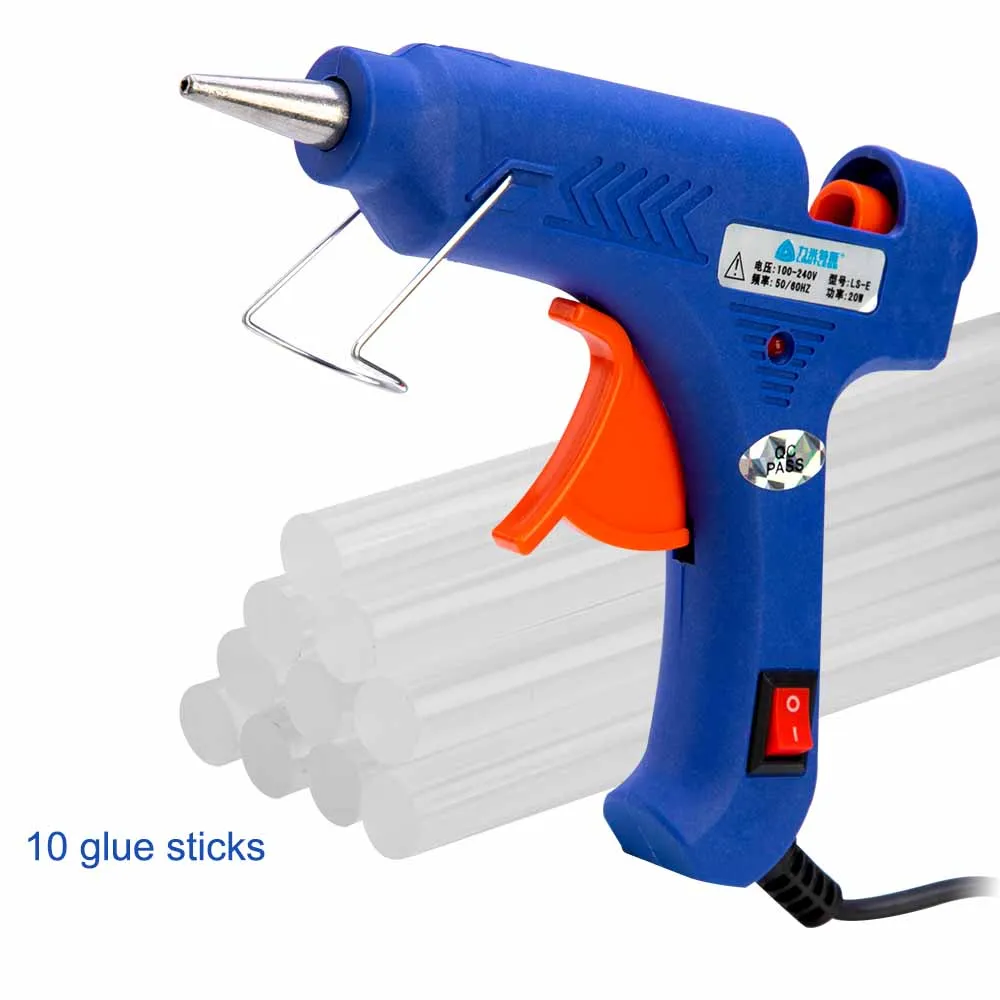 

20W/100W Hot Melt Glue Gun With 7mm Glue Sticks Industrial Mini Guns Thermo Electric Heat Temperature Repair Tool DIY