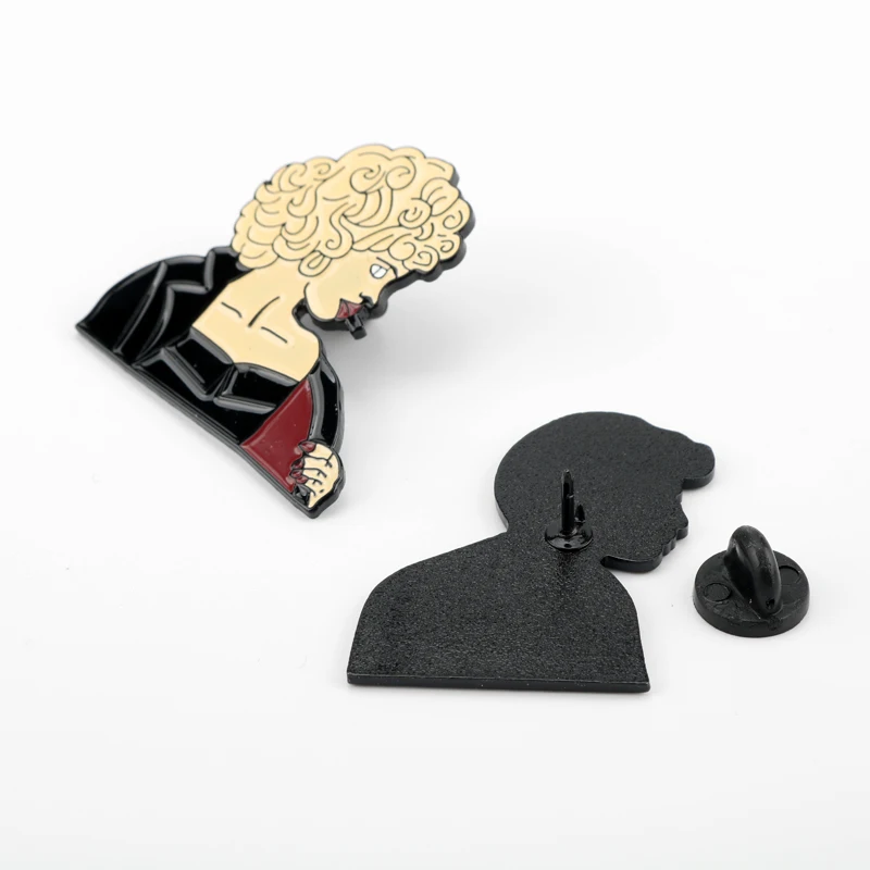 Эмалированная заколка песчаный Дэнни король и королева Покер любовь мультфильм