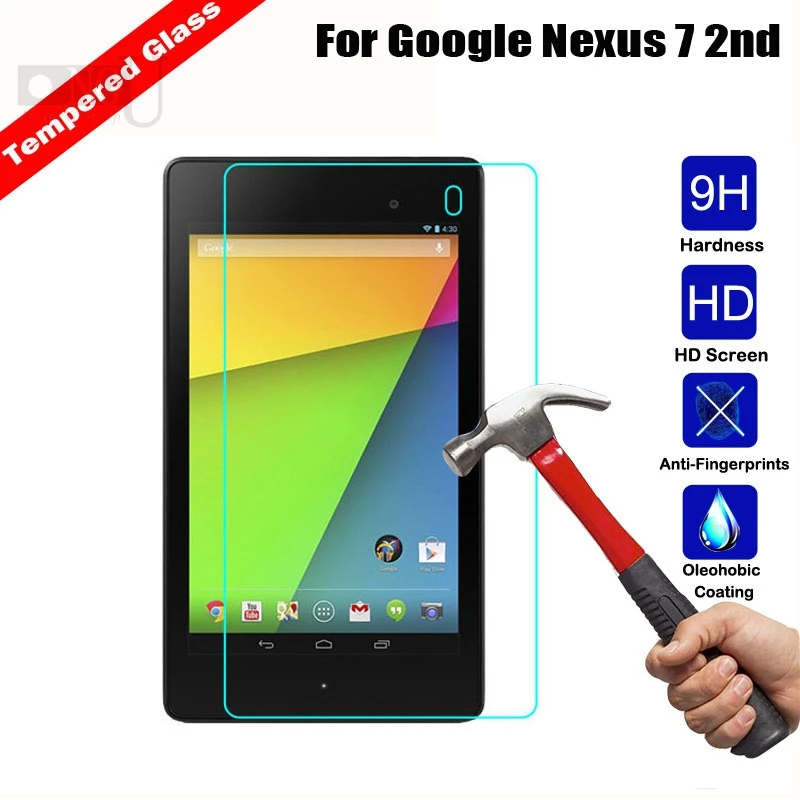 9H Glass Screen Protector For Google Nexus 7 2013 2nd 2 Gen II Two 2013 Nexus7 7'' Tablet Tempered Glass Guard Protective Film dan gookin nexus 7 for dummies google tablet