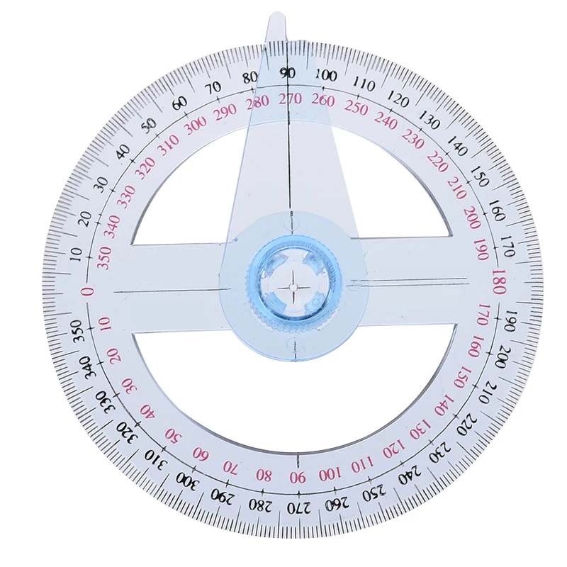 

Portable All Circular 10cm Plastic 360 Degree Pointer Protractor Ruler Angle Finder Swing Arm For School Office Supplies
