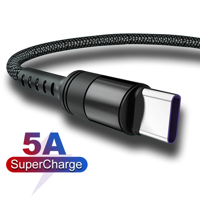 5A Supercharge кабель с разъемом USB Type C для Huawei Mate20 P30 P20 Pro Honor 20 10 8 V10 быстрой зарядки
