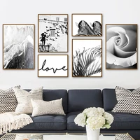 zebra rose sea wave love dove banana leaf wall art canvas painting nordic posters and prints wall pictures for living room decor