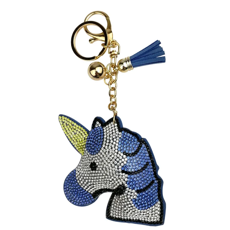 Новинка 2019 креативный большой единорог с полным кристаллом брелок для ключей со